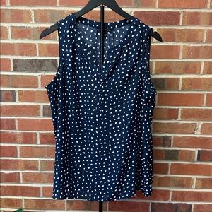 41 Hawthorn Navy and White Polka Dot Blouse